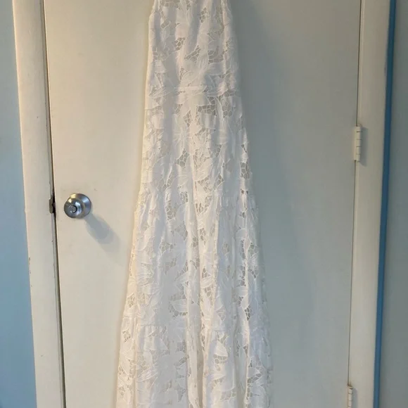 NWT Milly Hayden Floralis Tiered Lace Halter Maxi Dress Size 2 - Picture 2 of 15